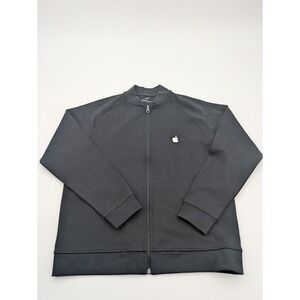 Apple Store Employee Athletic Logo Full Zip Long Sleeve Jacket Adult Small Black